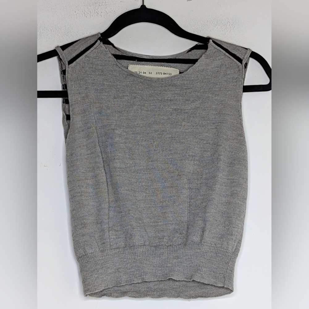 RARE!! Jean Paul Gaultier 2 Sleeveless Sweater Vest in Gray w/ Stripes